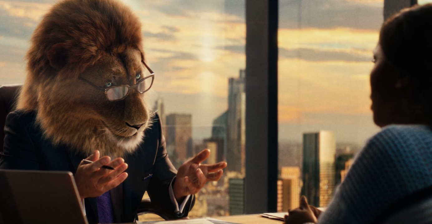 Lion lawyer giving advice